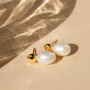 stock golden pearl studs